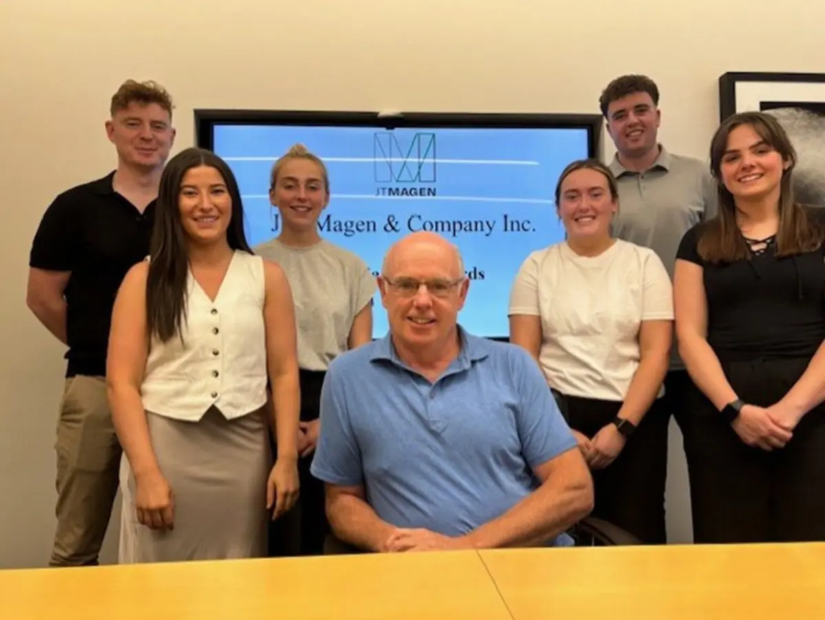 JT Magen SETU scholarships awarded to pictured recipients with founder Maurice Regan
